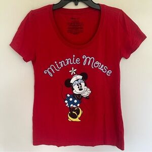 Disney Store Minnie Mouse Sailor Graphic T-Shirt Red Size‎ Medium
